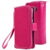 Samsung Galaxy S7 - 2 in 1 PU Leather Flip Zipper Wallet Protective Cover Case with Wrist Strap - Rose